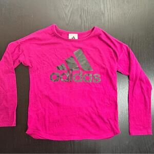 Adidas Pink Long Sleeve Tee with Bold Logo